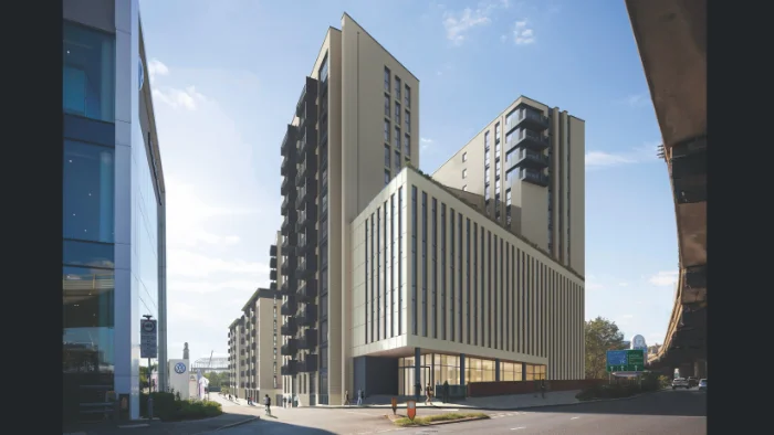 CGI generated image of a metropolitan tower block